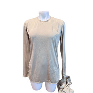 Women's Polartec Undershirt Top Small Beige Long Sleeve army issue